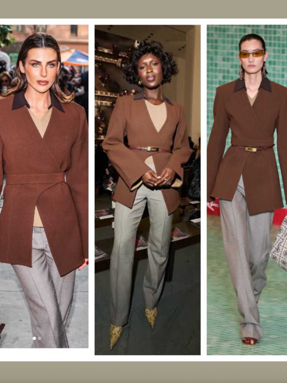 Tory Burch Women's Brown Asymmetrical Pique Wrap Belted Jacket Blazer 4